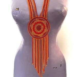 Beaded dream catcher necklace